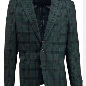 Tiglio Luxe Hunter Green w/Black Windowpane Veneto Wool | EUC | Sz 42R